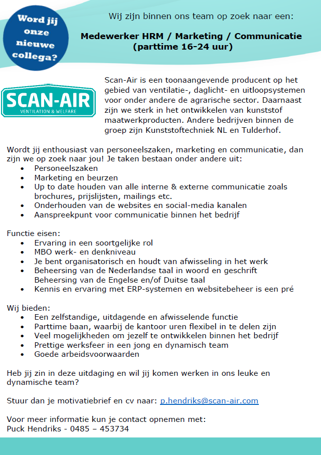 Vacature HRM-Marcom